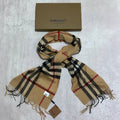 Burberry The Classic Check Cashmere Scarf in Archive Beige UK Reps AAA Quality