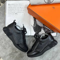 Hermès Men's Luxury Bouncing Black Leather Sneakers AAA Quality Reps UK