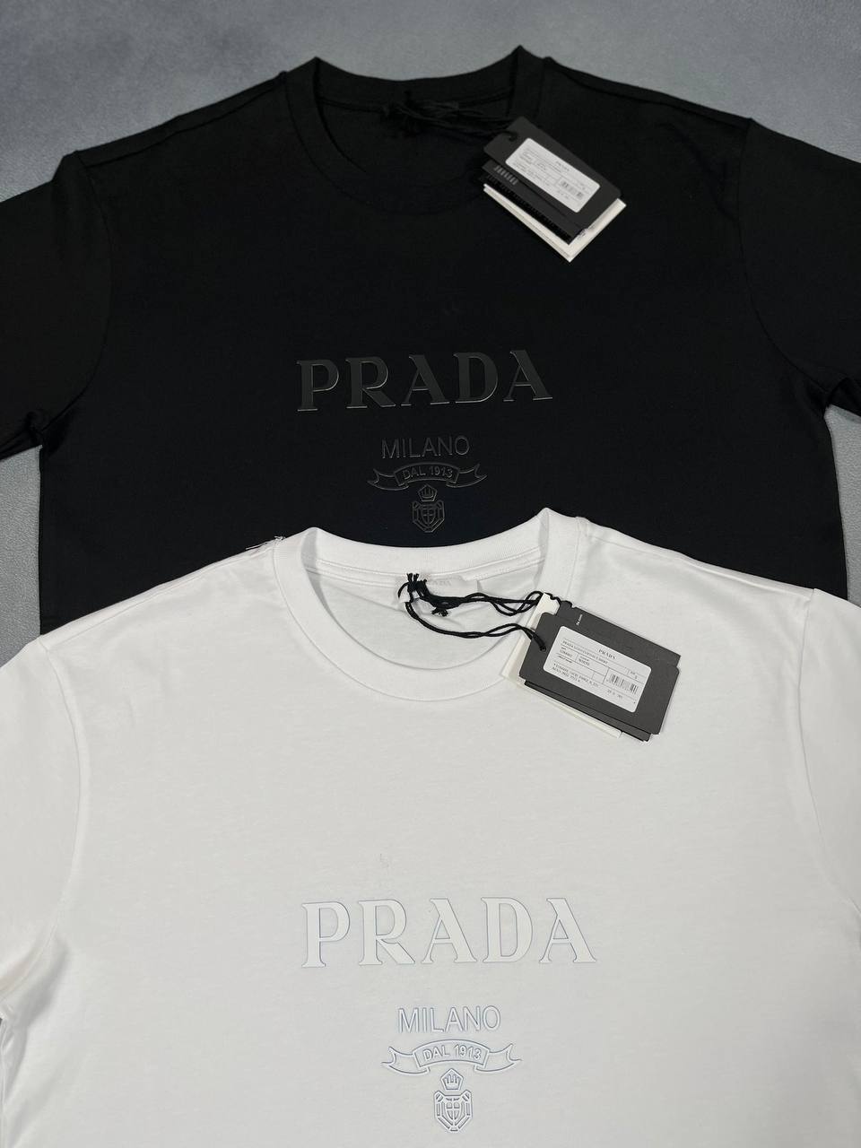 Prada Men's Embroidered Milano Crest T-Shirt and Swim Shorts Set AAA Quality Reps UK