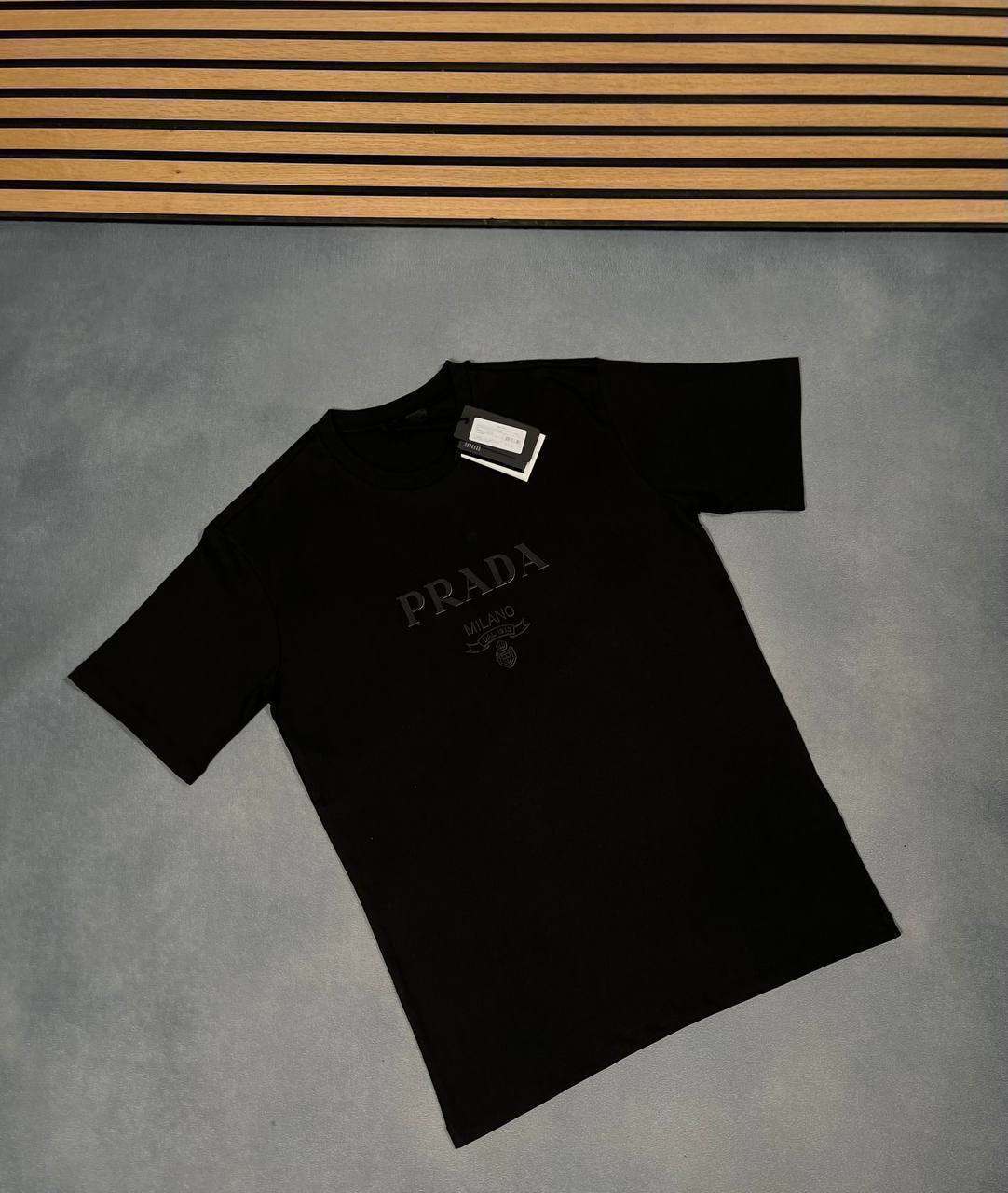 Prada Men's Embroidered Milano Crest T-Shirt and Swim Shorts Set AAA Quality Reps UK