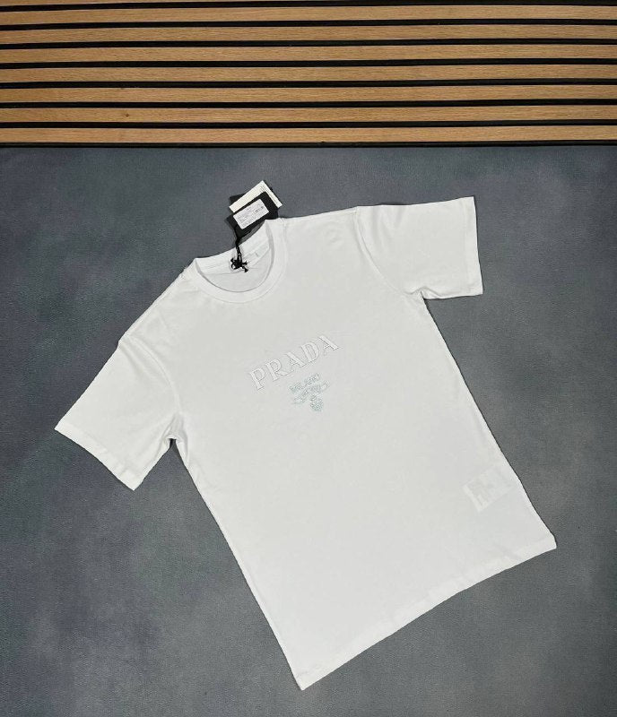 Prada Men's Embroidered Milano Crest T-Shirt and Swim Shorts Set AAA Quality Reps UK