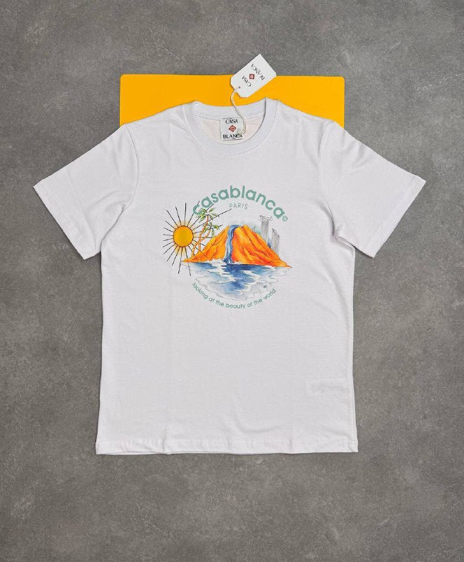 Casablanca Paris Men's Looking at the Beauty of the World Graphic T-Shirt AAA Quality Reps UK