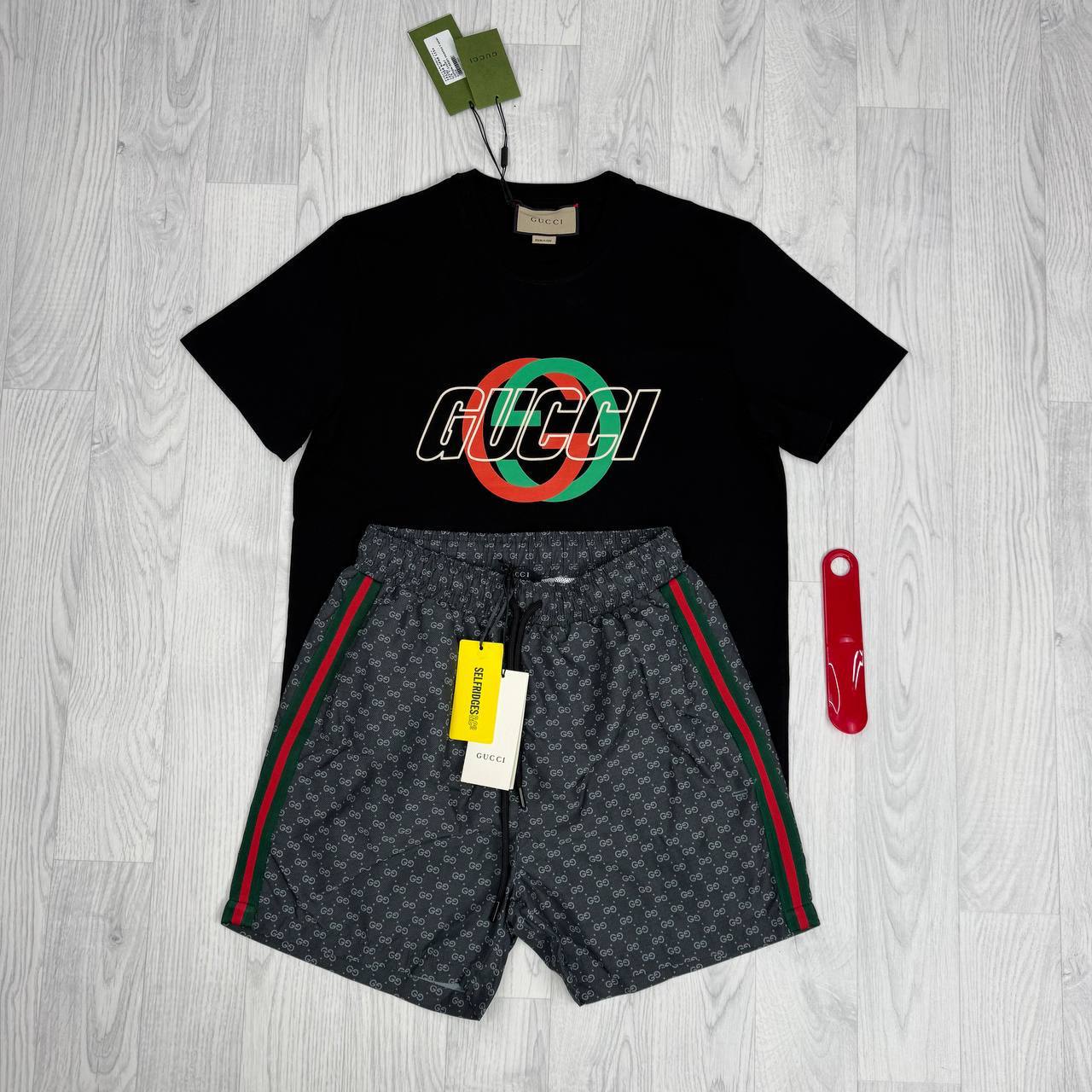 Gucci Interlocking G Graphic Cotton Jersey T-Shirts UK Reps