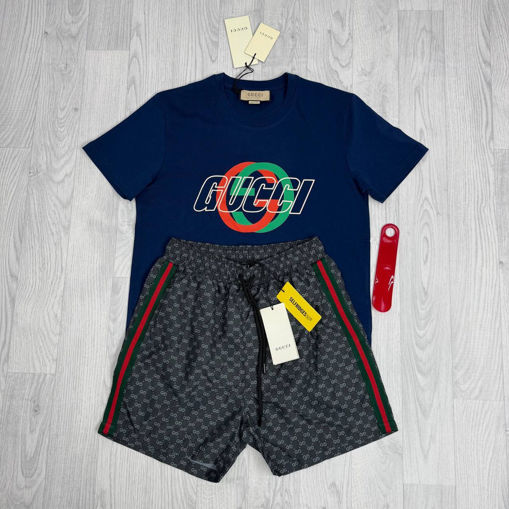 Gucci Interlocking G Graphic Cotton Jersey T-Shirts UK Reps