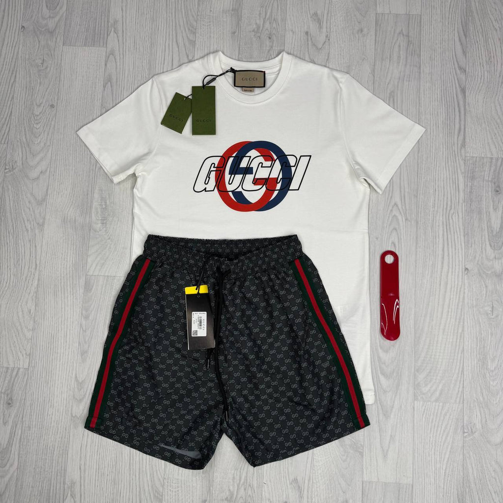 Gucci Interlocking G Graphic Cotton Jersey T-Shirts UK Reps