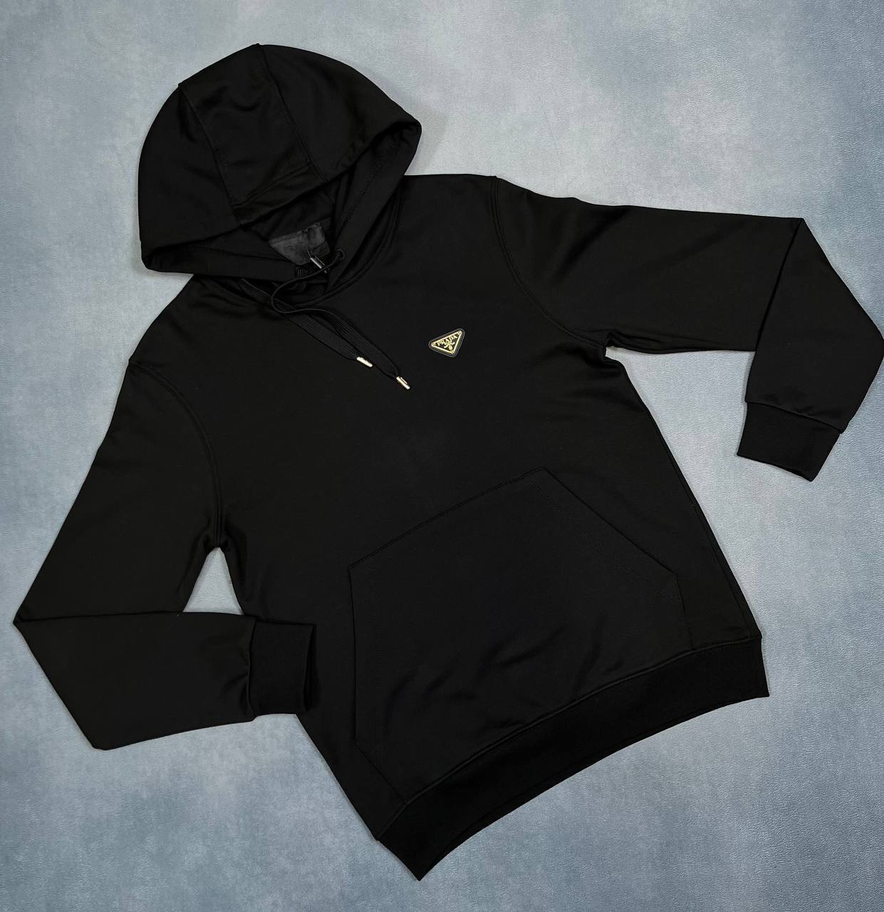 Prada Triangle-Logo Cotton Hoodie UK Reps AAA Quality