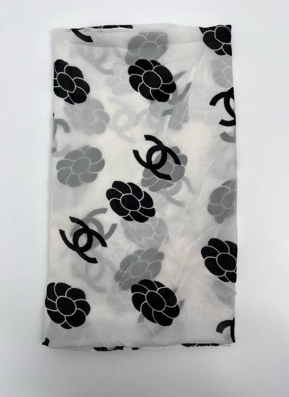 Chanel Women's All-Over CC Interlocking Monogram Chiffon Scarf Collection AAA Quality Reps UK
