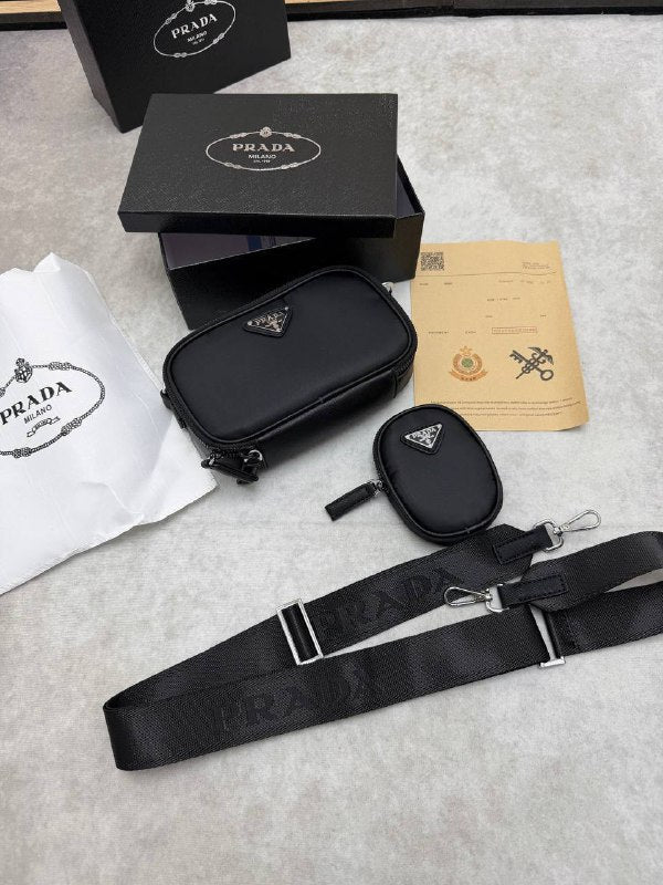 Prada Brique Re-Nylon and Saffiano Leather Shoulder Bag UK Reps AAA Quality