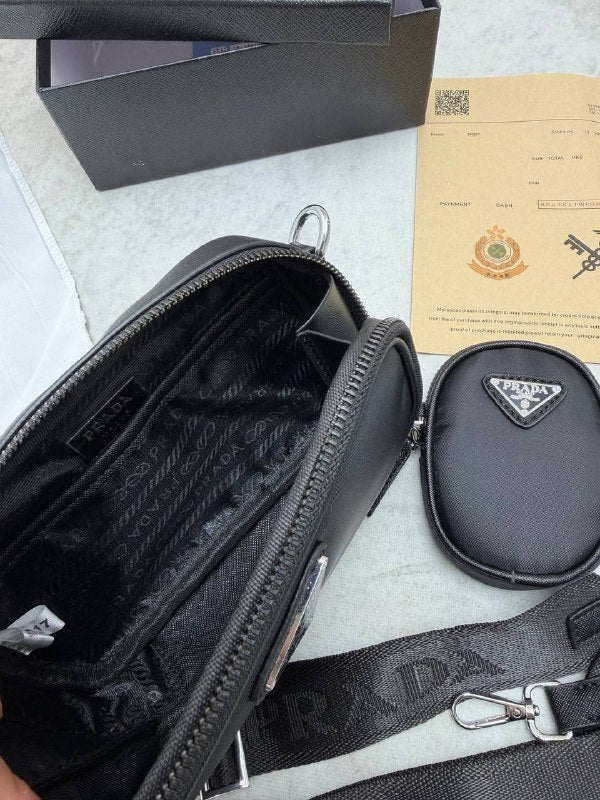 Prada Brique Re-Nylon and Saffiano Leather Shoulder Bag UK Reps AAA Quality