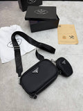 Prada Brique Re-Nylon and Saffiano Leather Shoulder Bag UK Reps AAA Quality