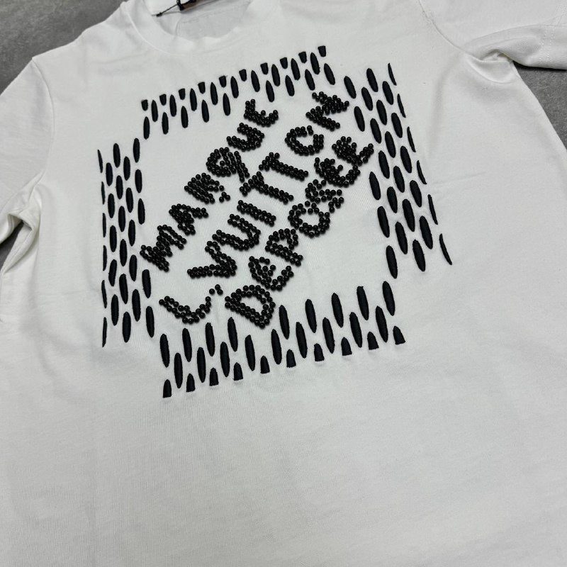 Louis Vuitton Embroidered Signature Cotton T-Shirt UK Reps AAA Quality