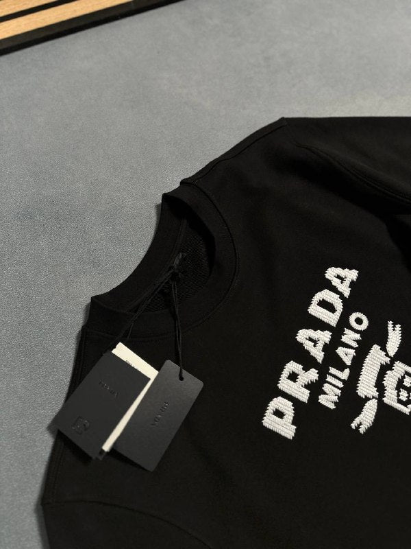Prada Printed Cotton Fleece Crewneck Sweatshirt UK Reps AAA Quality