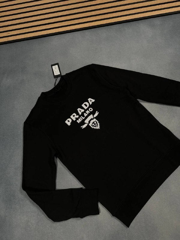 Prada Printed Cotton Fleece Crewneck Sweatshirt UK Reps AAA Quality