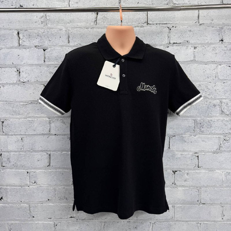 Moncler Logo Script Cotton Piqué Polo Shirt UK Reps AAA Quality