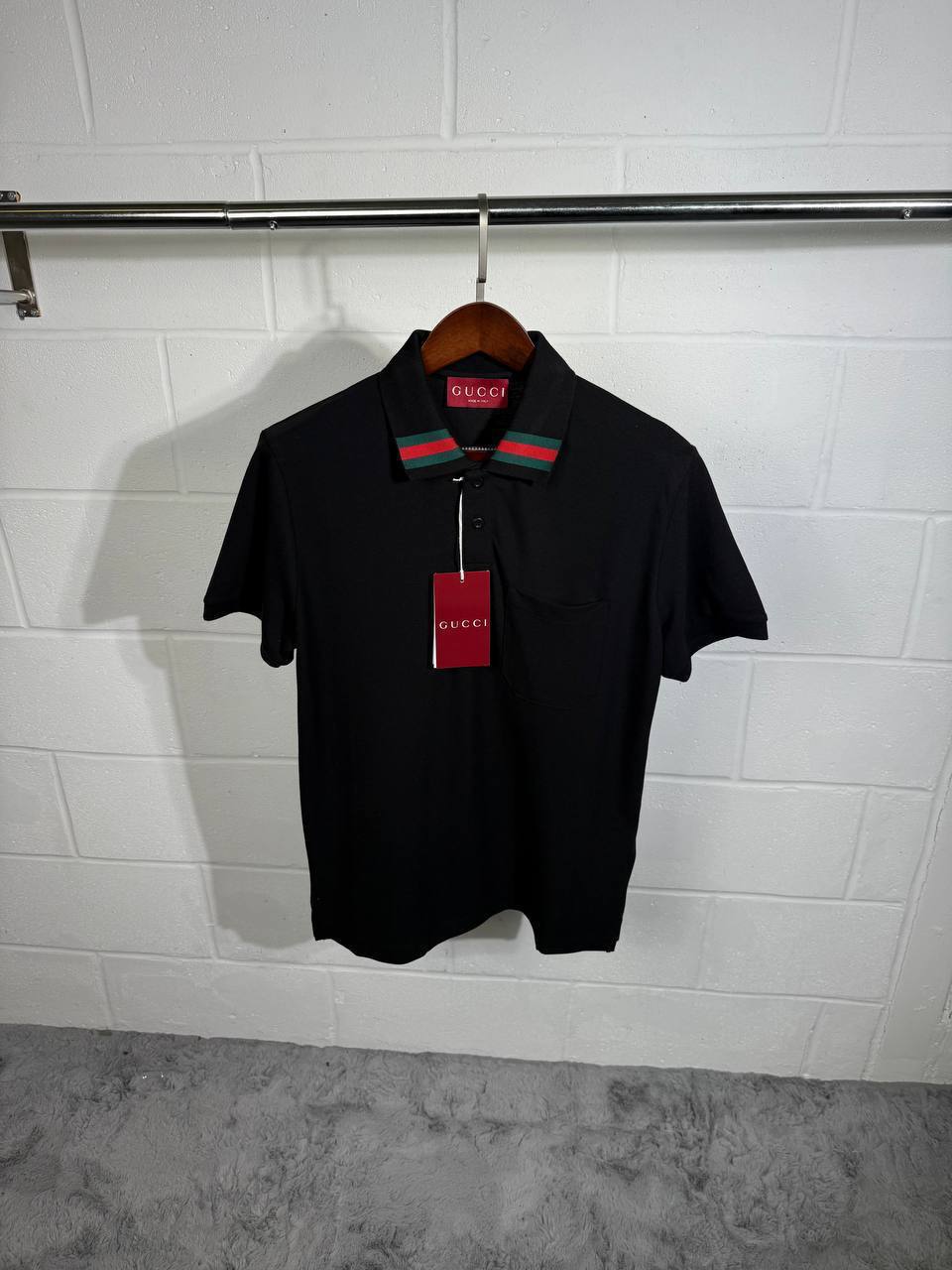 Gucci Cotton Piquet Polo Shirts with Web Collar UK Reps AAA Quality