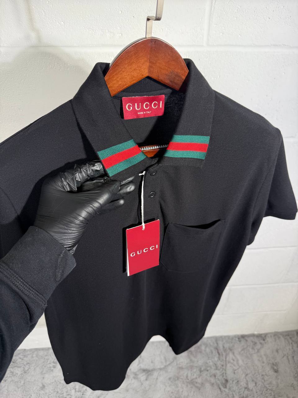 Gucci Cotton Piquet Polo Shirts with Web Collar UK Reps AAA Quality