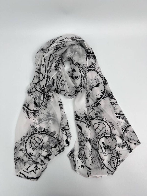 Chanel Women's All-Over CC Interlocking Monogram Chiffon Scarf Collection AAA Quality Reps UK