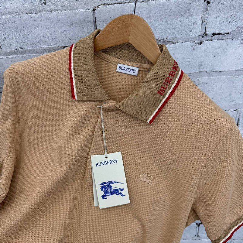 Burberry Men's Intarsia Logo Collar Cotton Piqué Polo Shirt Collection AAA Quality Reps UK