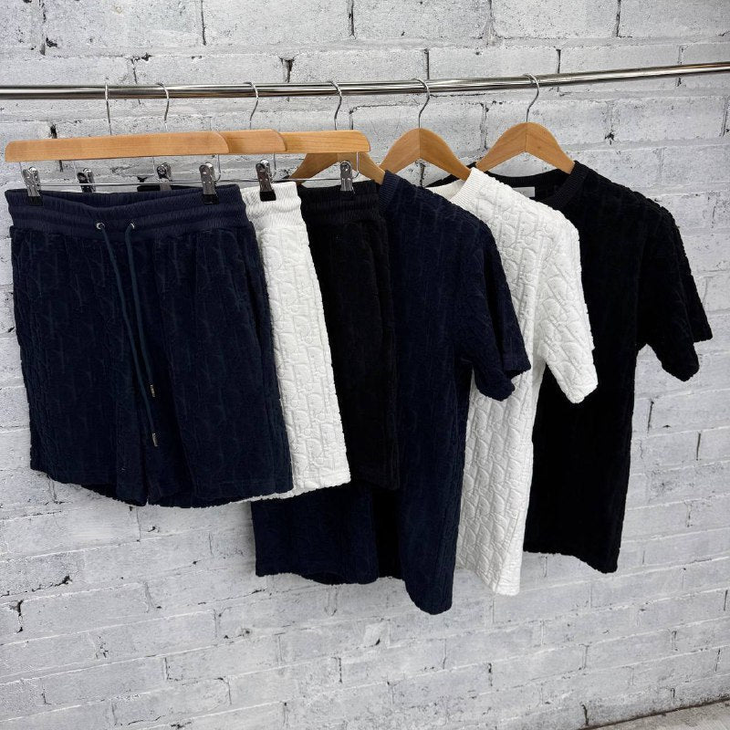 Dior Men's Oblique Terry Cotton Jacquard T-Shirt & Bermuda Shorts Collection AAA Quality Reps UK