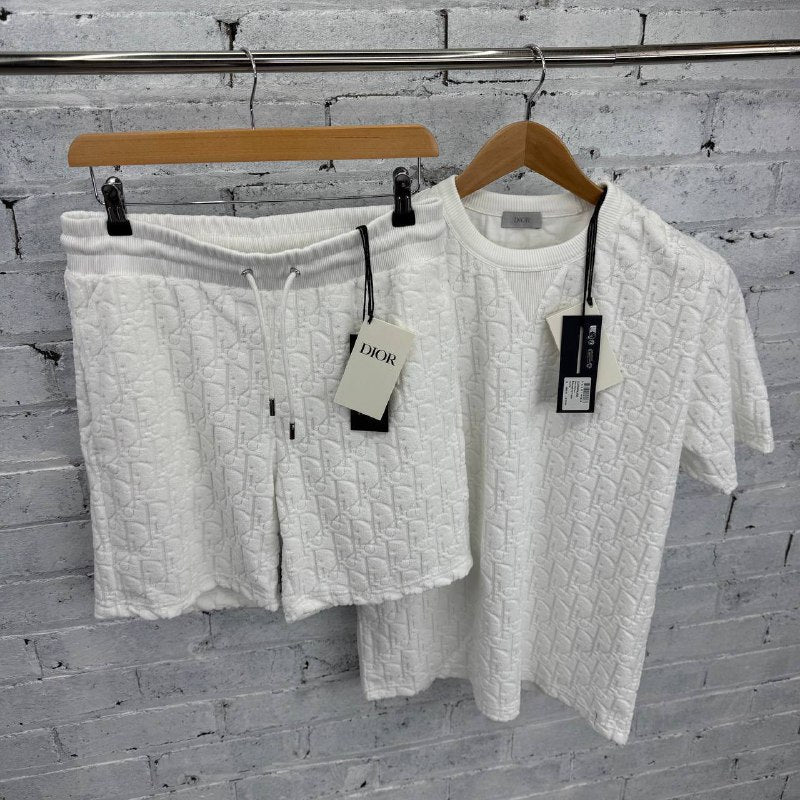 Dior Men's Oblique Terry Cotton Jacquard T-Shirt & Bermuda Shorts Collection AAA Quality Reps UK