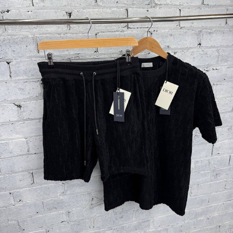 Dior Men's Oblique Terry Cotton Jacquard T-Shirt & Bermuda Shorts Collection AAA Quality Reps UK