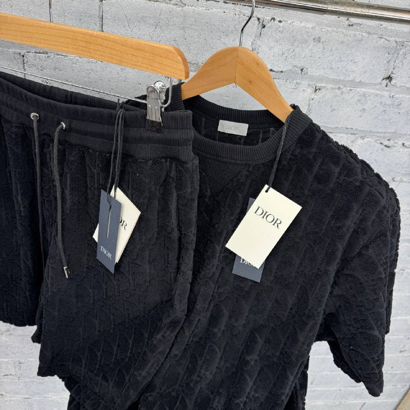 Dior Men's Oblique Terry Cotton Jacquard T-Shirt & Bermuda Shorts Collection AAA Quality Reps UK