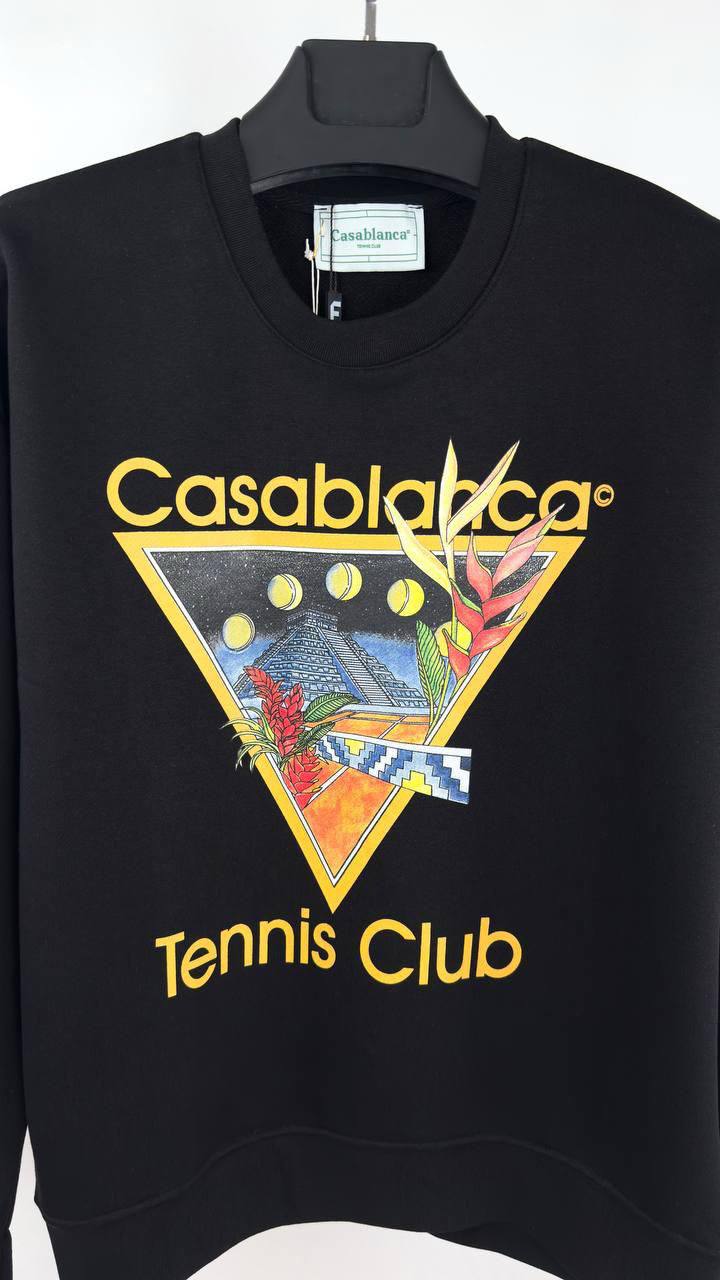 Casablanca Black 'Tennis Club' Icon Sweatshirt UK reps AAA Quality