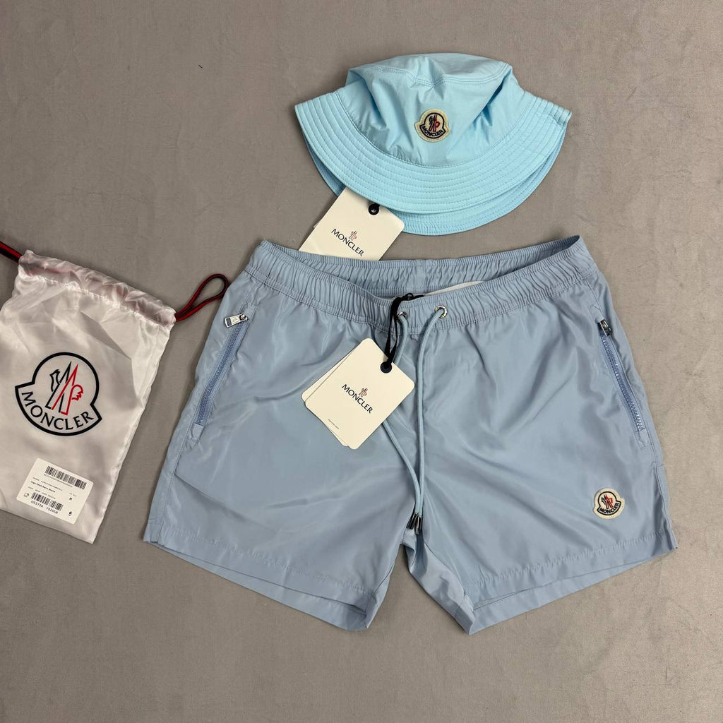Moncler Men's Logo Patch Nylon Technique Swim Shorts Collection AAA Quality Reps UK