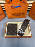 Louis Vuitton Men's Monogram Canvas Belt and Wallet Gift Set UK Reps AAA Quality
