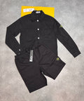 Stone Island Men's Garment-Dyed Compass Patch Overshirt & Fleece Shorts Set AAA Quality Reps UK