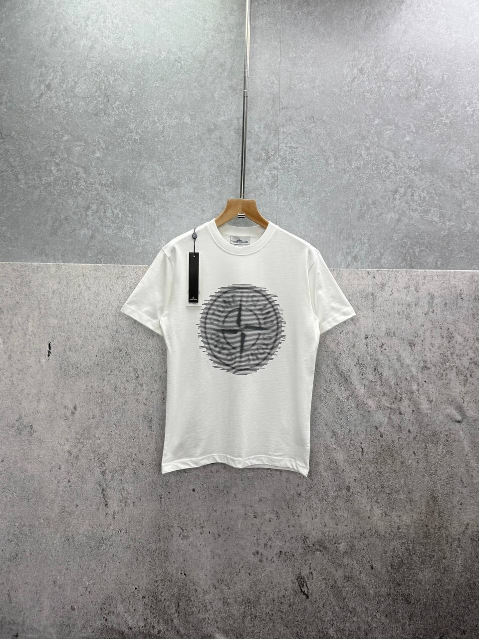Stone Island "Optical Two" Print Cotton Jersey T-Shirt UK Reps AAA Quality