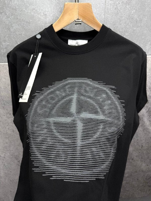 Stone Island "Optical Two" Print Cotton Jersey T-Shirt UK Reps AAA Quality