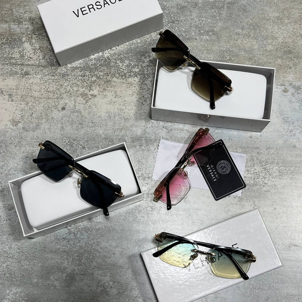 Versace VE2245 Medusa Logo Rimless Rectangle Sunglasses UK Reps AAA Quality