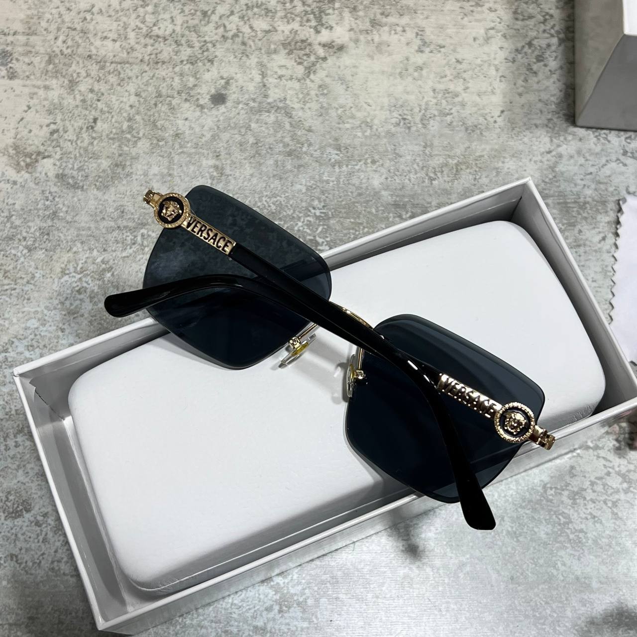 Versace VE2245 Medusa Logo Rimless Rectangle Sunglasses UK Reps AAA Quality