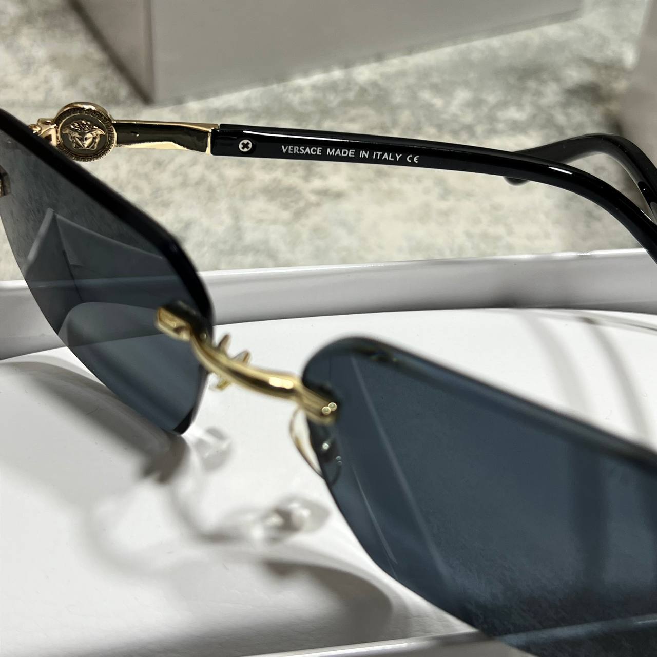 Versace VE2245 Medusa Logo Rimless Rectangle Sunglasses UK Reps AAA Quality