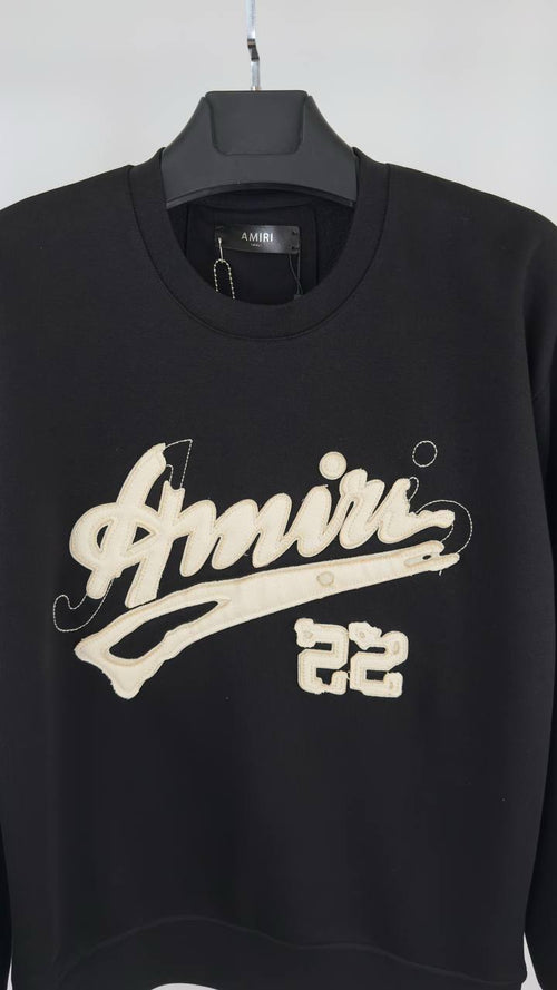 AMIRI Black '22' Logo Graphic Crewneck Sweatshirt UK Reps AAA Quality