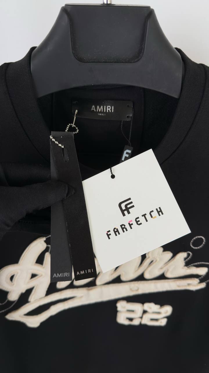 AMIRI Black '22' Logo Graphic Crewneck Sweatshirt UK Reps AAA Quality