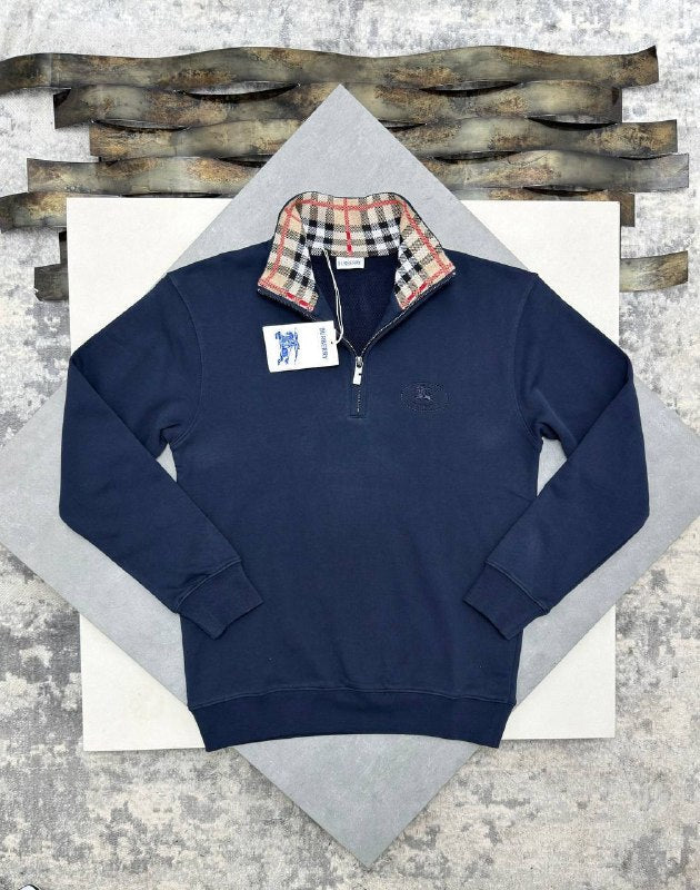 Burberry Check-Lined Half-Zip Sweatshirt UK Reps AAA Quality