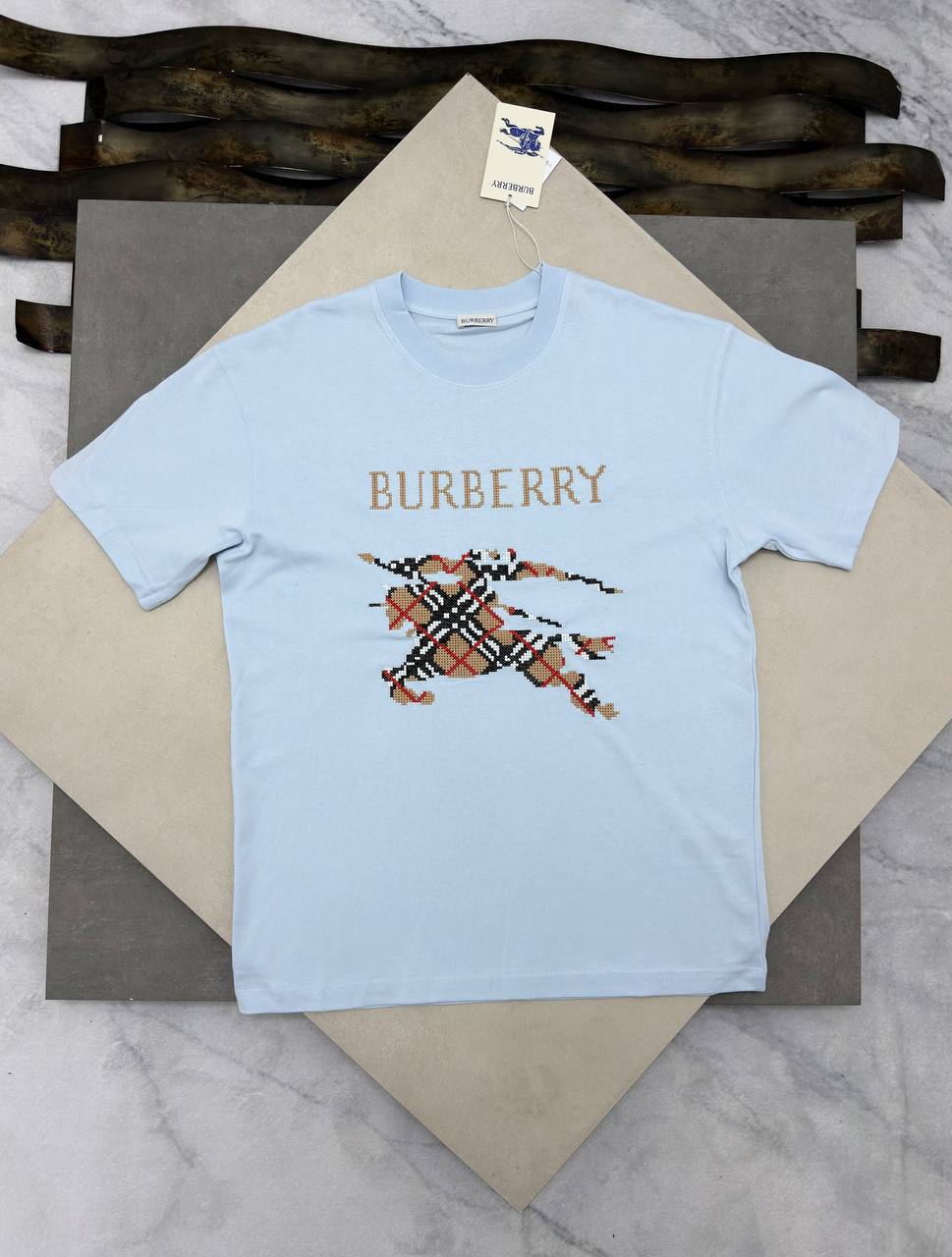 Burberry EKD Sketch Cotton T-Shirt in Black UK Reps AAA Quality