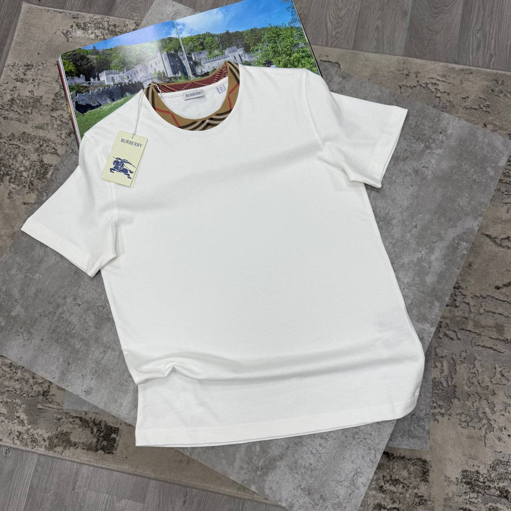 Burberry Relaxed Fit Check Trim Cotton T-Shirt UK Reps AAA Quality