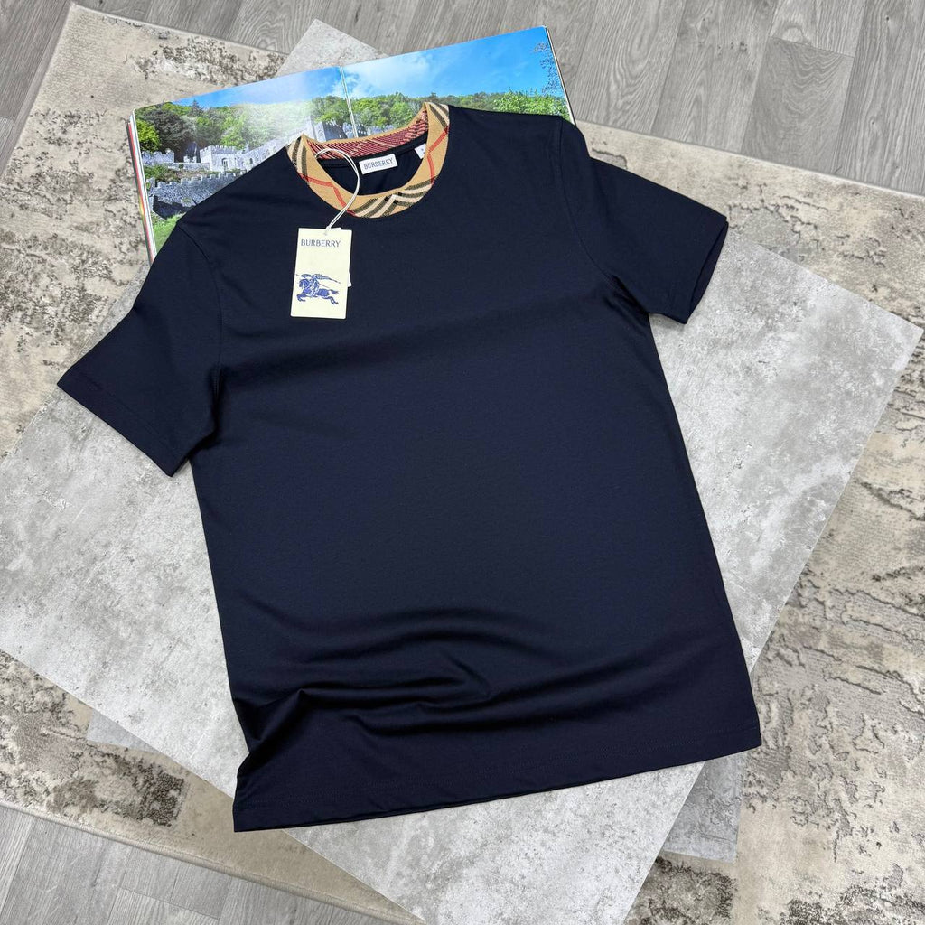 Burberry Relaxed Fit Check Trim Cotton T-Shirt UK Reps AAA Quality