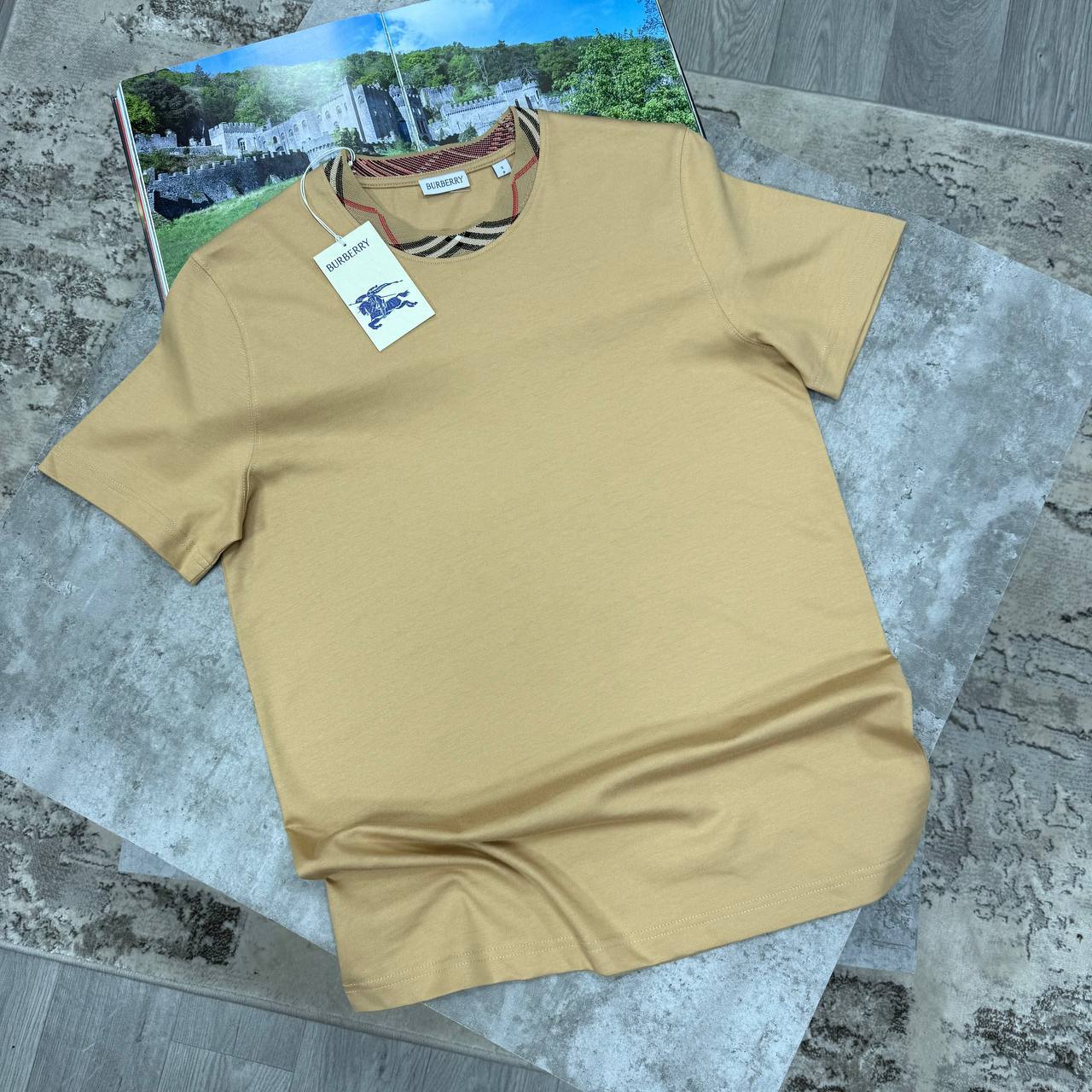 Burberry Relaxed Fit Check Trim Cotton T-Shirt UK Reps AAA Quality