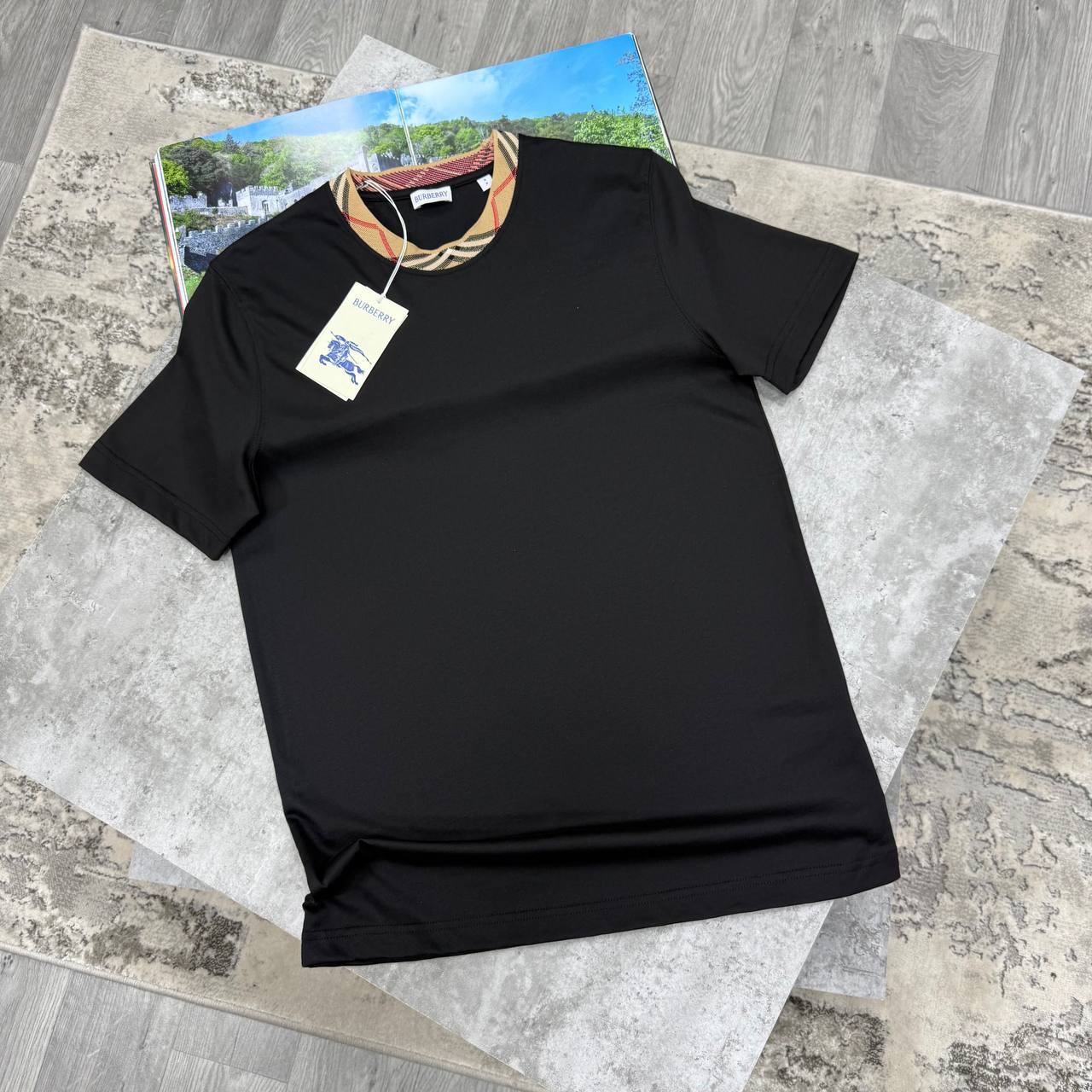 Burberry Relaxed Fit Check Trim Cotton T-Shirt UK Reps AAA Quality