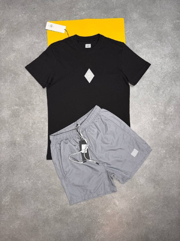 C.P. Company Men's Diamond Logo Tee & Shorts Set AAA Quality Reps UK