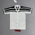 Casablanca Paris Men's Luxury Tennis Stripe Crochet-Knit Polo Cardigan AAA Quality Reps UK