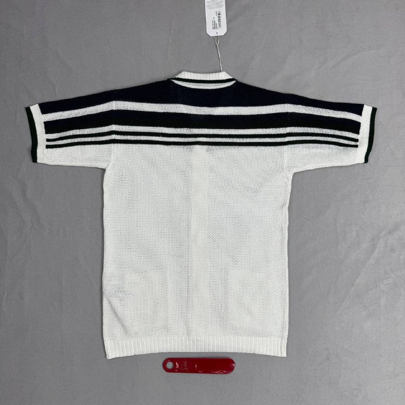 Casablanca Paris Men's Luxury Tennis Stripe Crochet-Knit Polo Cardigan AAA Quality Reps UK