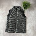 Prada Men's Glossy Black Enamel Triangle Logo Puffer Vest Gilet AAA Quality Reps UK