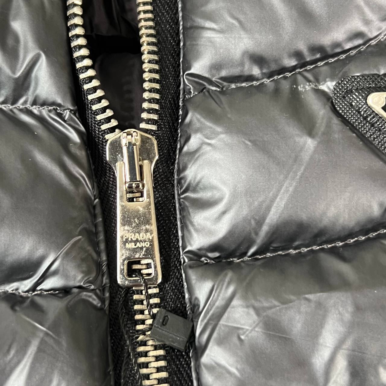 Prada Men's Glossy Black Enamel Triangle Logo Puffer Vest Gilet AAA Quality Reps UK