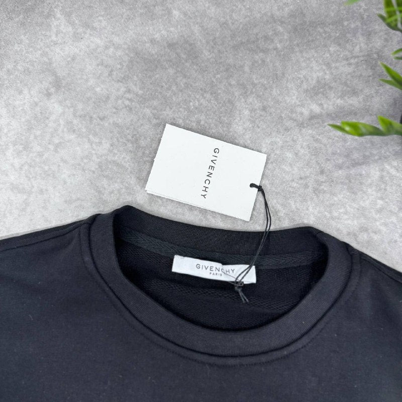 Givenchy Men's Black Embroidered Rainbow Script Logo Sweatshirt AAA Quality Reps UK