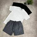 Prada Luxury Casual Summer Set Men's Embossed Logo T-Shirts and Nylon Shorts Combo AAA Quality Reps UK